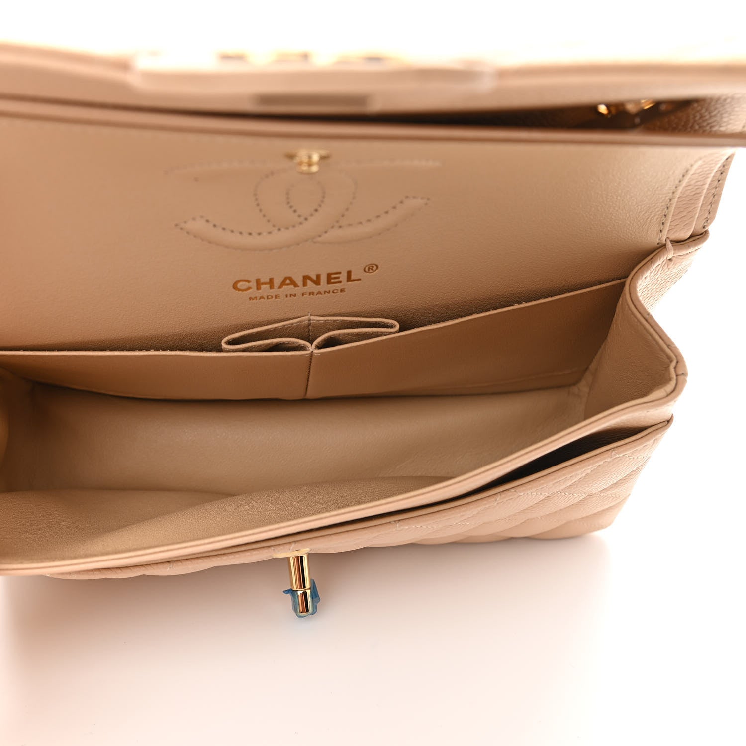 Chanel Caviar Quilted Small Double Flap Beige 5 of 11