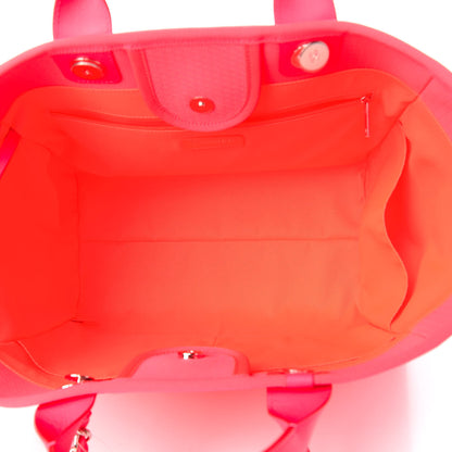 Chanel Mixed Fibers Calfskin Medium Deauville Tote Pink Orange 5 of 13