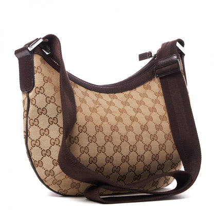 Gucci Monogram Medium Half Moon Hobo Dark Brown 2 of 8