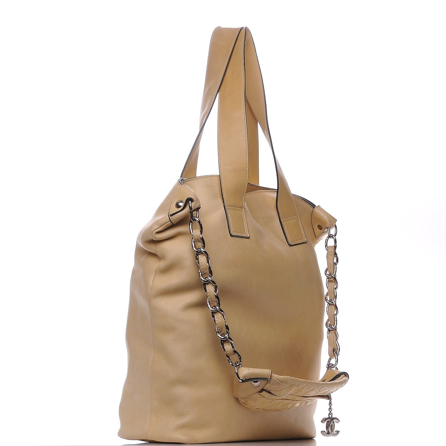 Lambskin Edgy Tote Beige