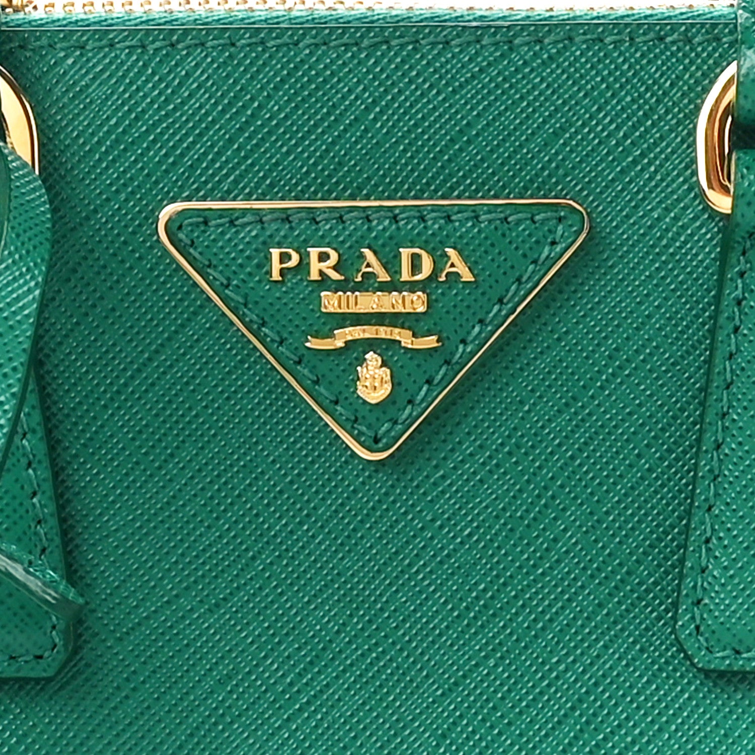 Prada Saffiano Lux Mini Galleria Double Zip Tote Mango 10 of 13