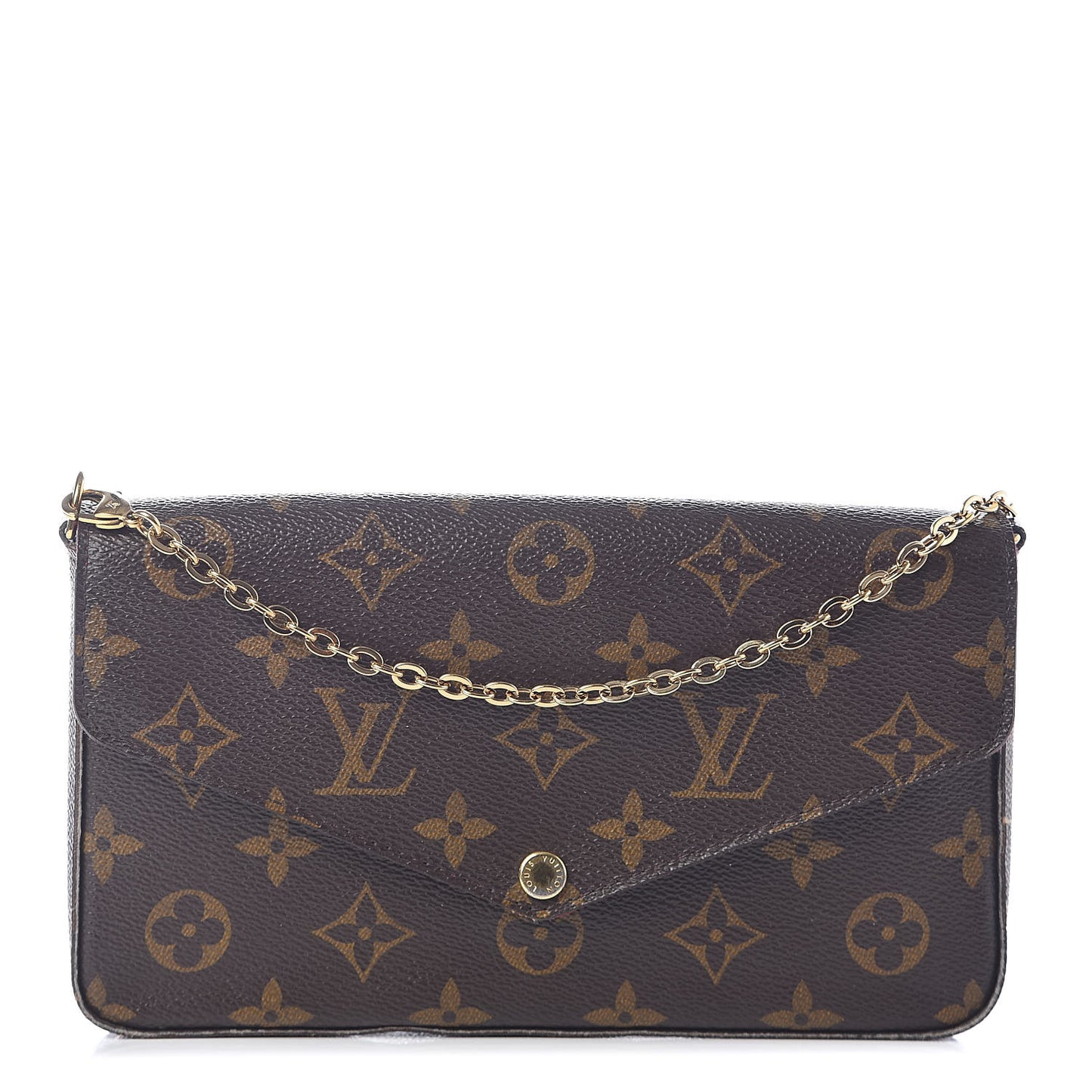 Monogram Pochette Felicie Chain Wallet Fuchsia