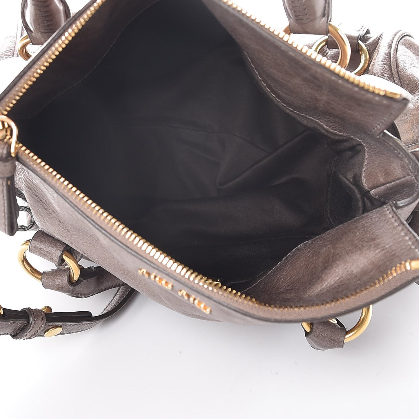 Vitello Lux Bow Bag Satchel Fumo