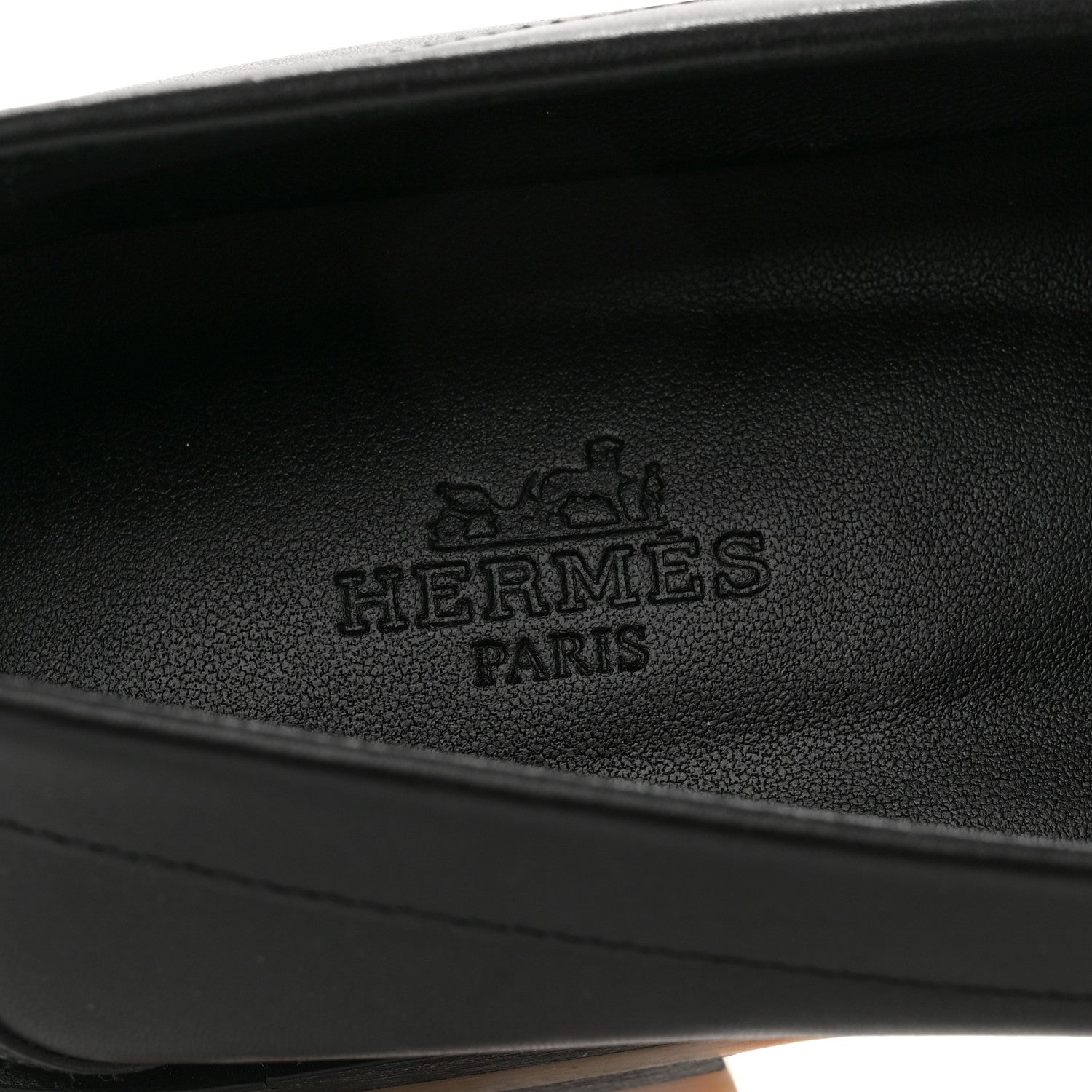 Hermes Calfskin Womens Faubourg Loafers 37 Black 7 of 8