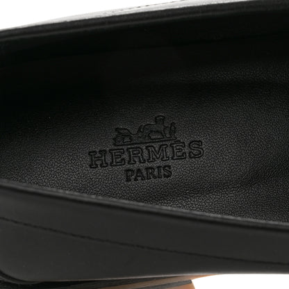 Hermes Calfskin Womens Faubourg Loafers 37 Black 7 of 8