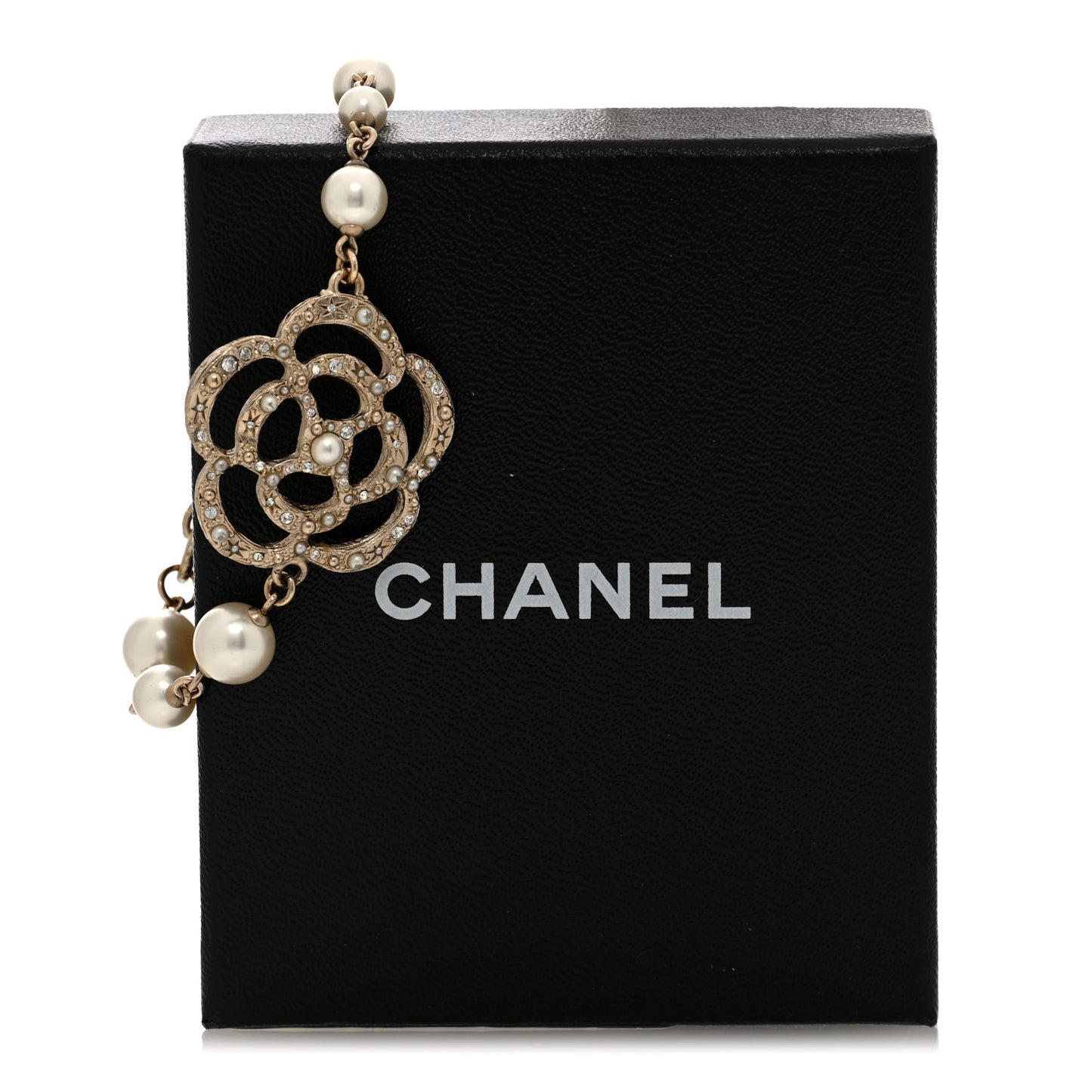 Swarovski Crystal Pearl Camellia CC Bracelet Gold