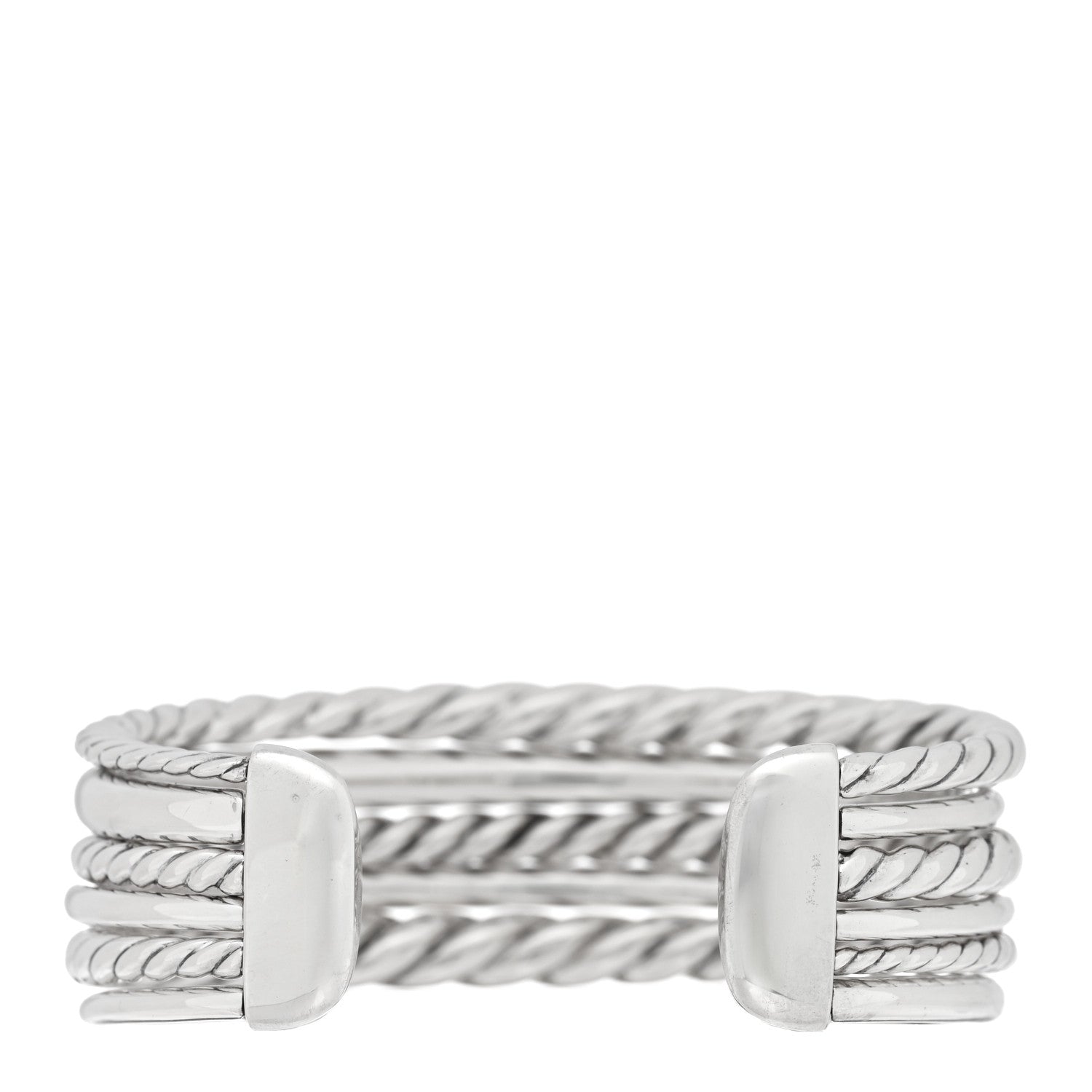 David Yurman Sterling Silver Diamond 29mm Pure Form Cuff Bracelet 2 of 3