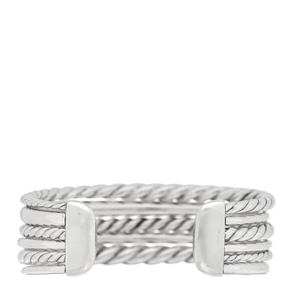 David Yurman Sterling Silver Diamond 29mm Pure Form Cuff Bracelet 2 of 3