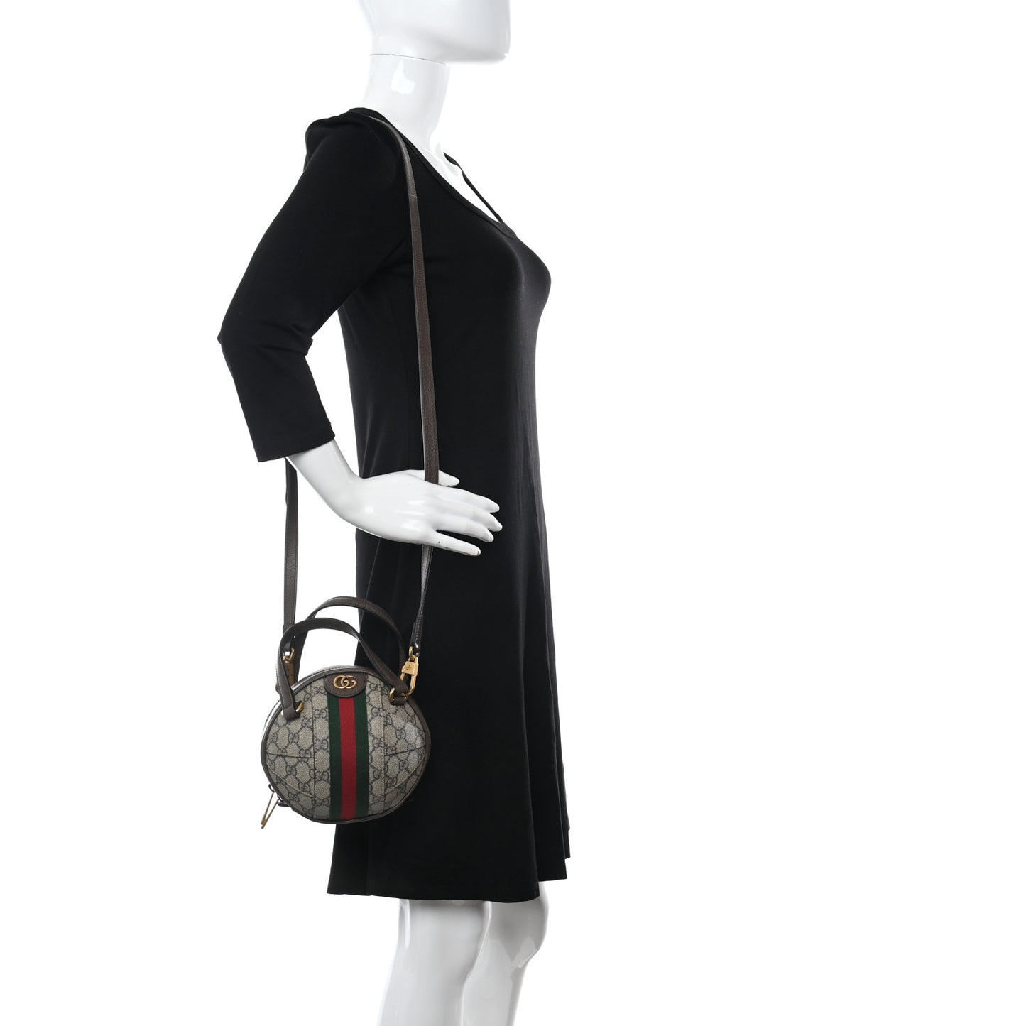 Gucci GG Supreme Monogram Textured Dollar Calfskin Web Mini