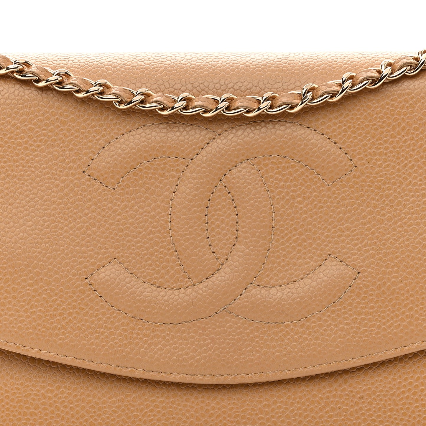 Caviar Timeless CC Wallet on Chain WOC Beige