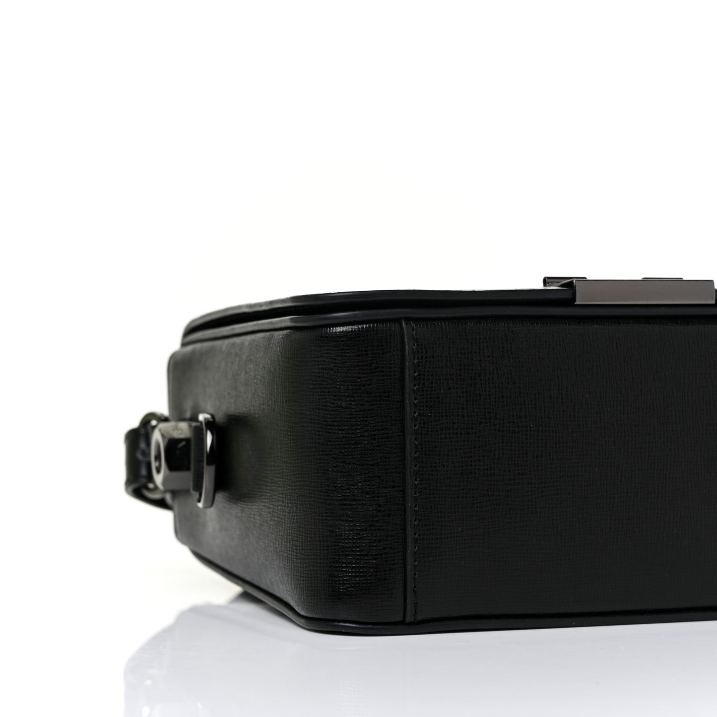 Calfskin Diag Flap Bag Black White