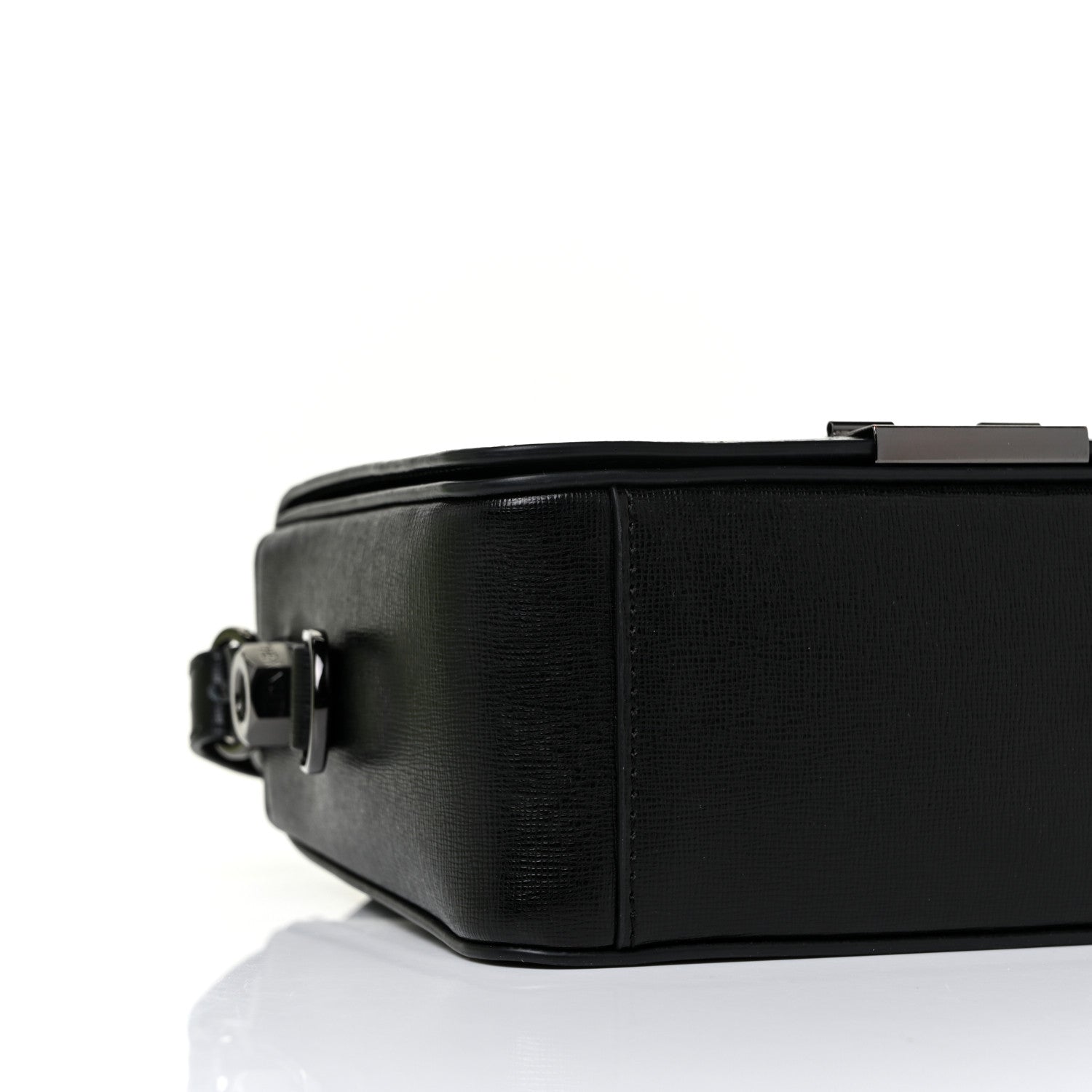 Off-White Calfskin Diag Flap Bag Black White 7 of 9