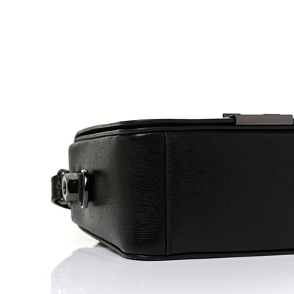 Off-White Calfskin Diag Flap Bag Black White 7 of 9