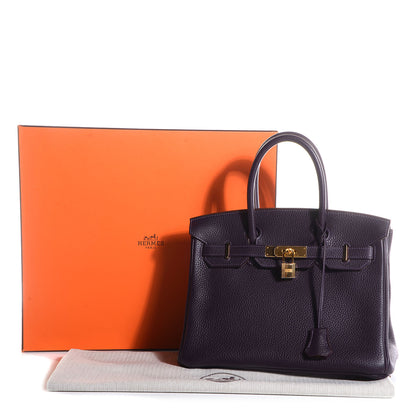 Hermes Taurillon Clemence Birkin 30 Raisin 22 of 22