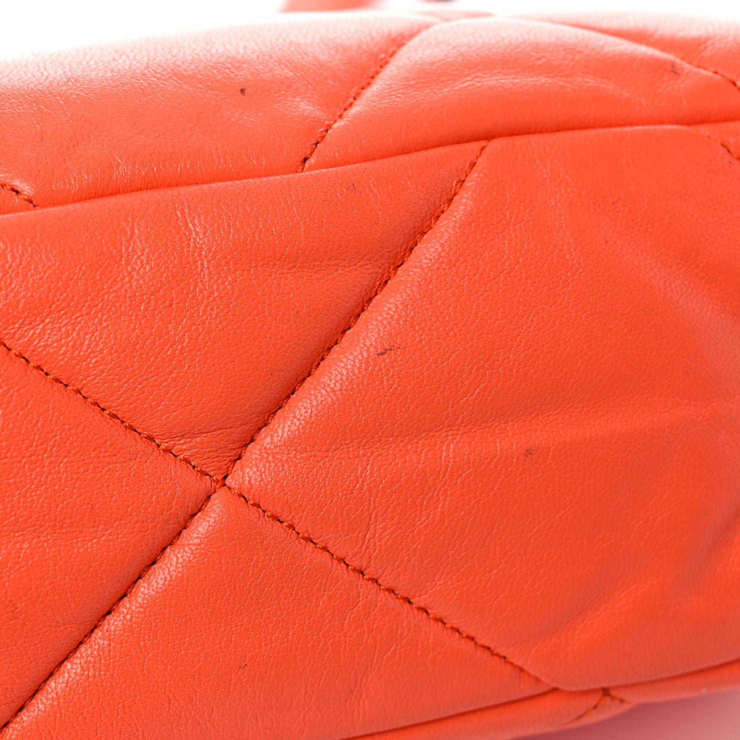 Chanel Goatskin Quilted Medium Chanel 19 Flap Orange 14 of 15