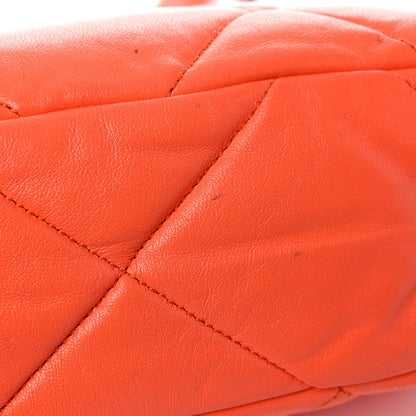 Chanel Goatskin Quilted Medium Chanel 19 Flap Orange 14 of 15