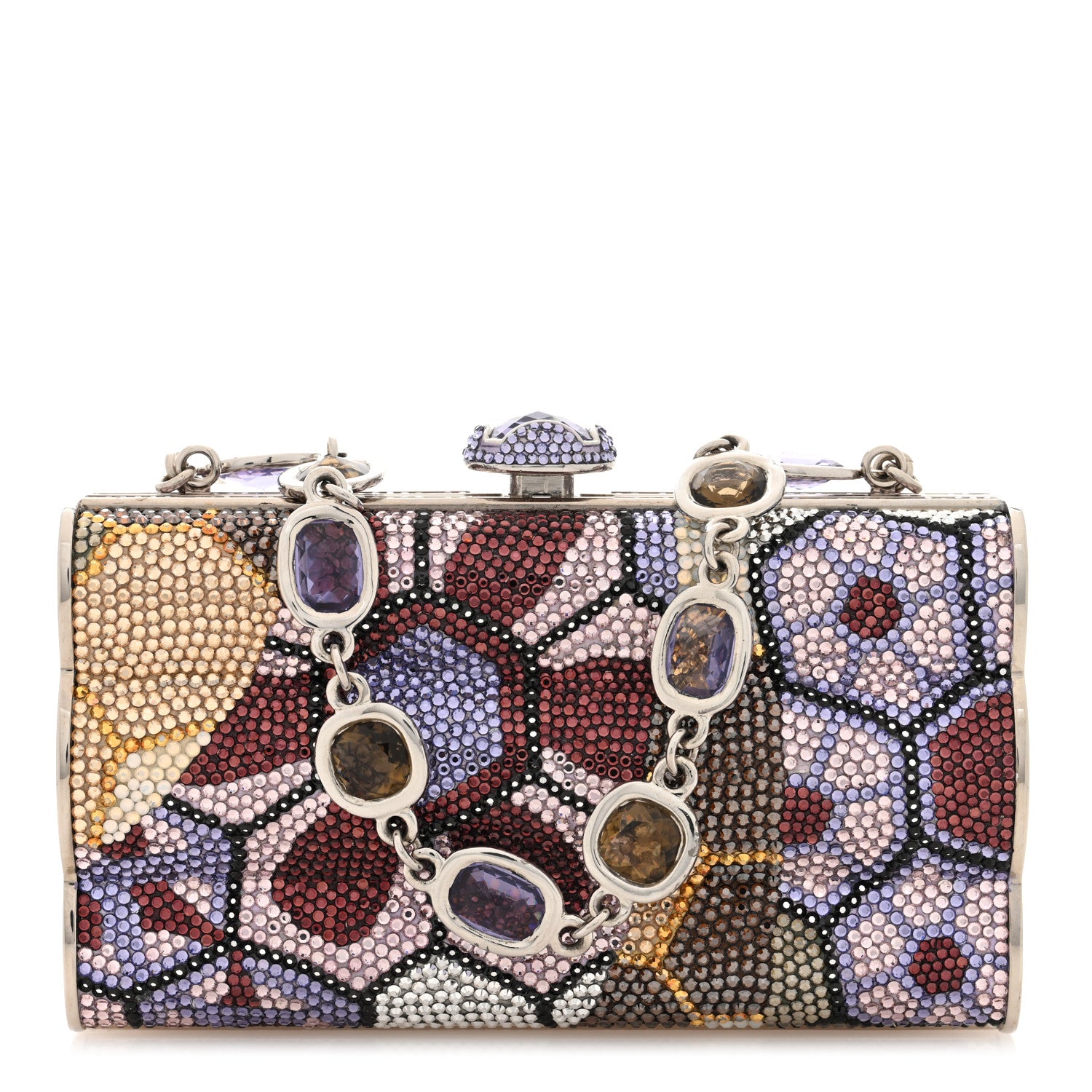 Judith Leiber Swarovski Crystal Floral Minaudiere Clutch Multicolor 1 of 10