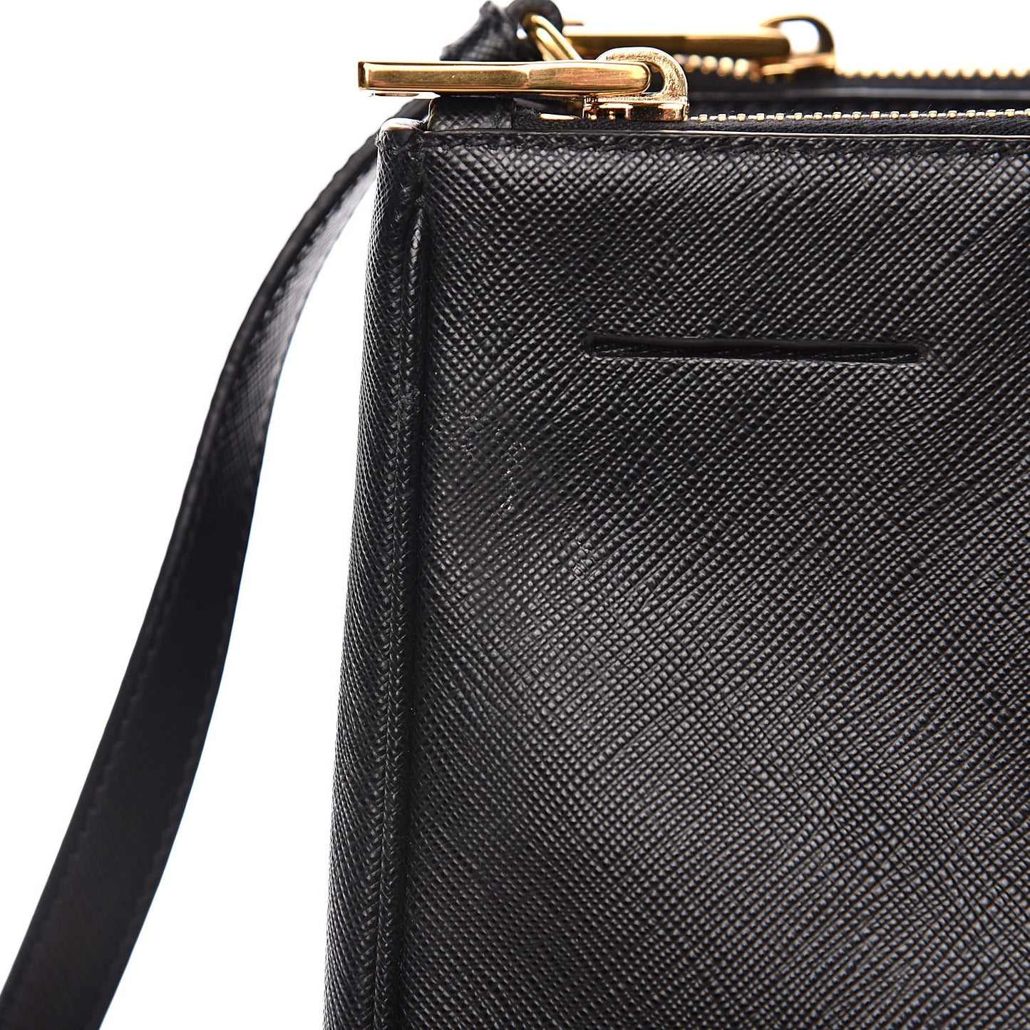 Saffiano Large Galleria Double Zip Tote Black