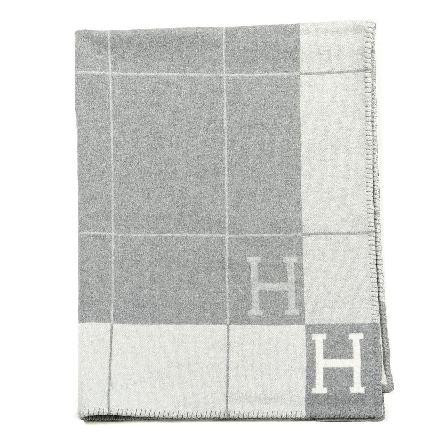 Wool Cashmere Avalon III Blanket Ecru Gris Clair