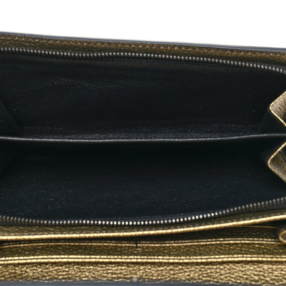 Bottega Veneta Metallic Nappa Intrecciato Continental Flap Wallet Champagne 6 of 9