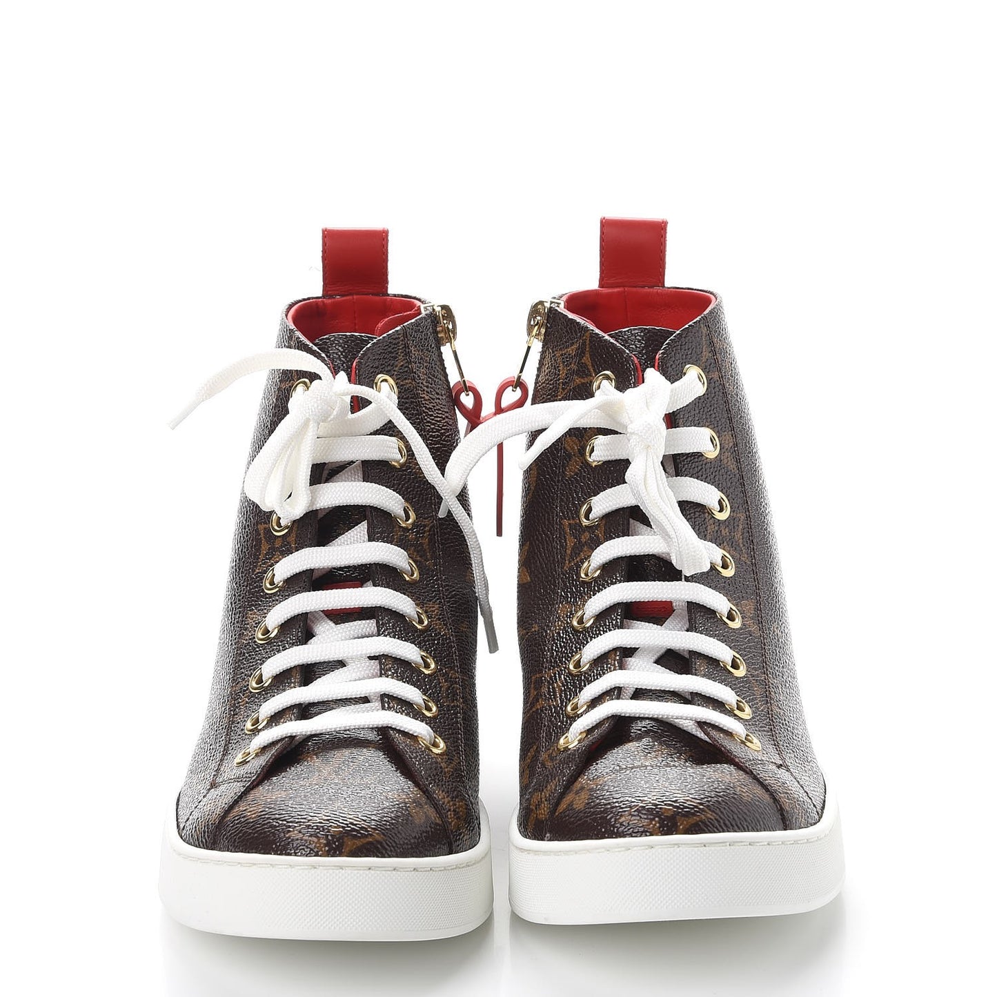 Calfskin Patent Monogram Stellar Sneaker Boots 36.5 Rouge