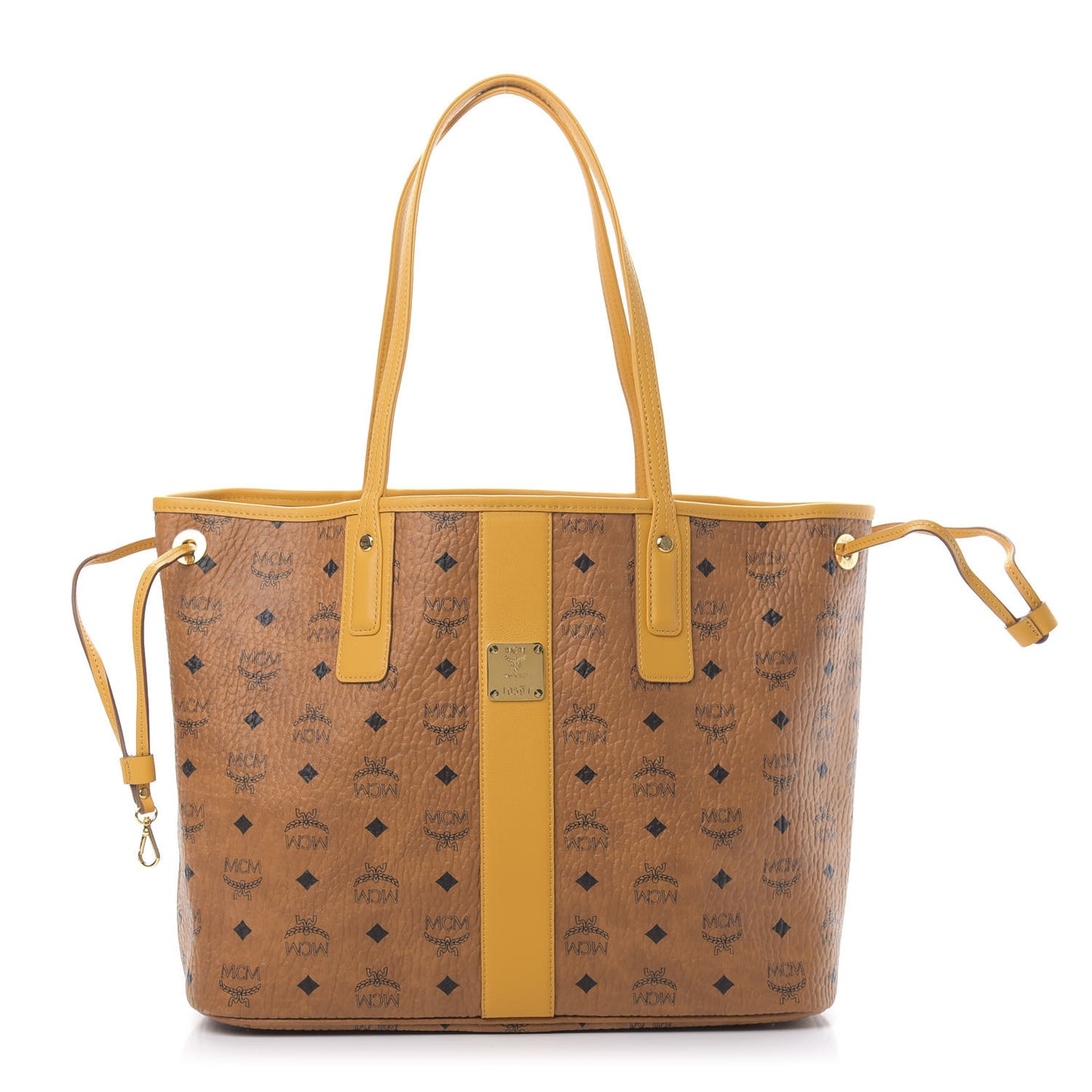 Visetos Medium Liz Reversible Shopper Tote Cognac Yellow
