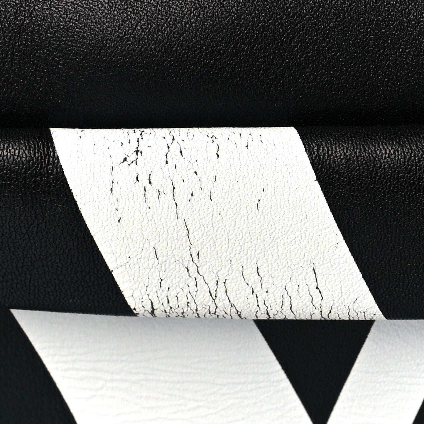 Calfskin Go Logo Belt Bag Black White