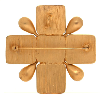 Chanel CC Cross Brooch Gold 3 of 5