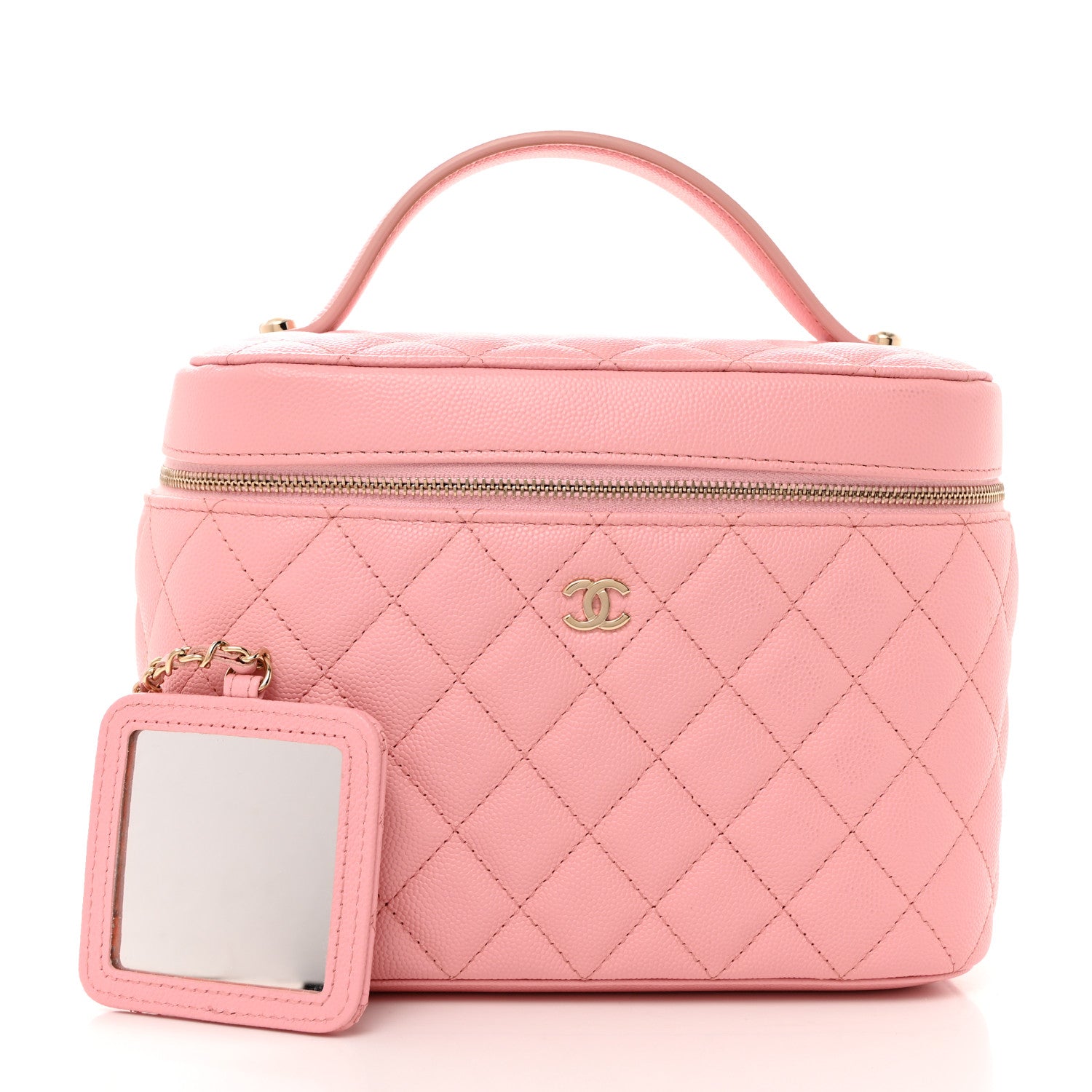 Chanel Caviar Quilted Large Vanity Pouch Pink 3 of 9