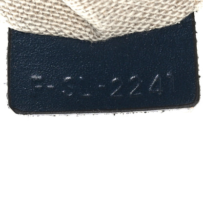 Celine Canvas Calfskin Logo Print Small Vertical Cabas Natural Navy 9 of 9