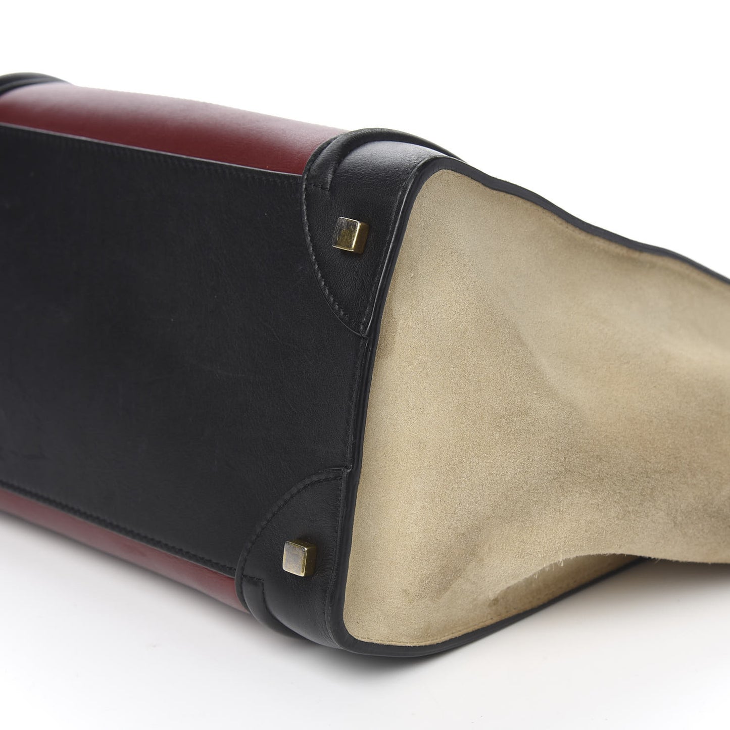 Smooth Calfskin Suede Mini Tri-Color Luggage Rust