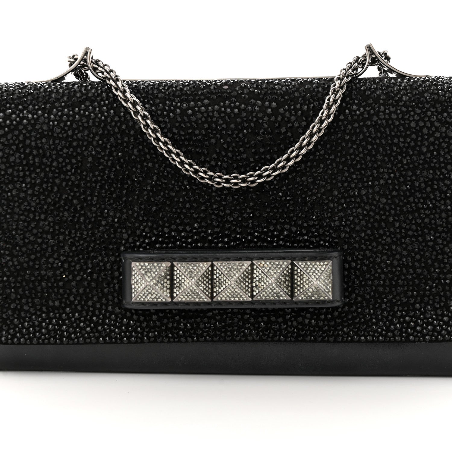 Valentino Garavani Crystal Encrusted Studs Va Va Voom Shoulder Bag Black 8 of 12