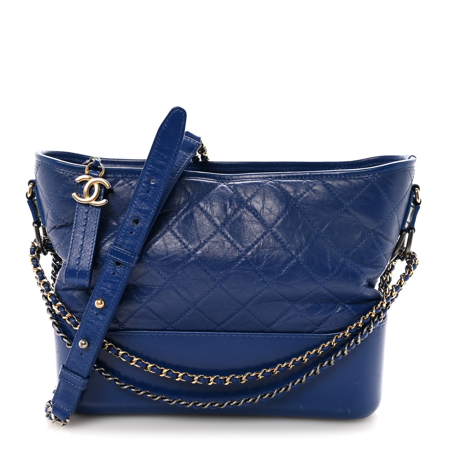 Chanel Aged Calfskin Quilted Medium Gabrielle Hobo Blue 1 of 10