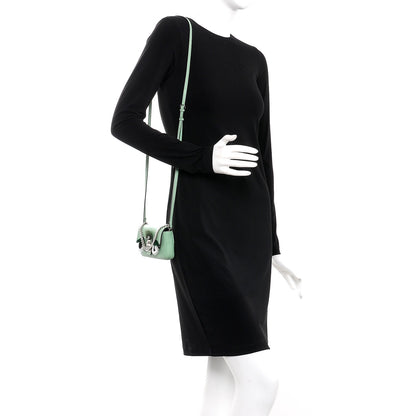 Fendi Nappa Rabbit Fox Fur Micro Buggie Baguette Verde Acqua 2 of 7