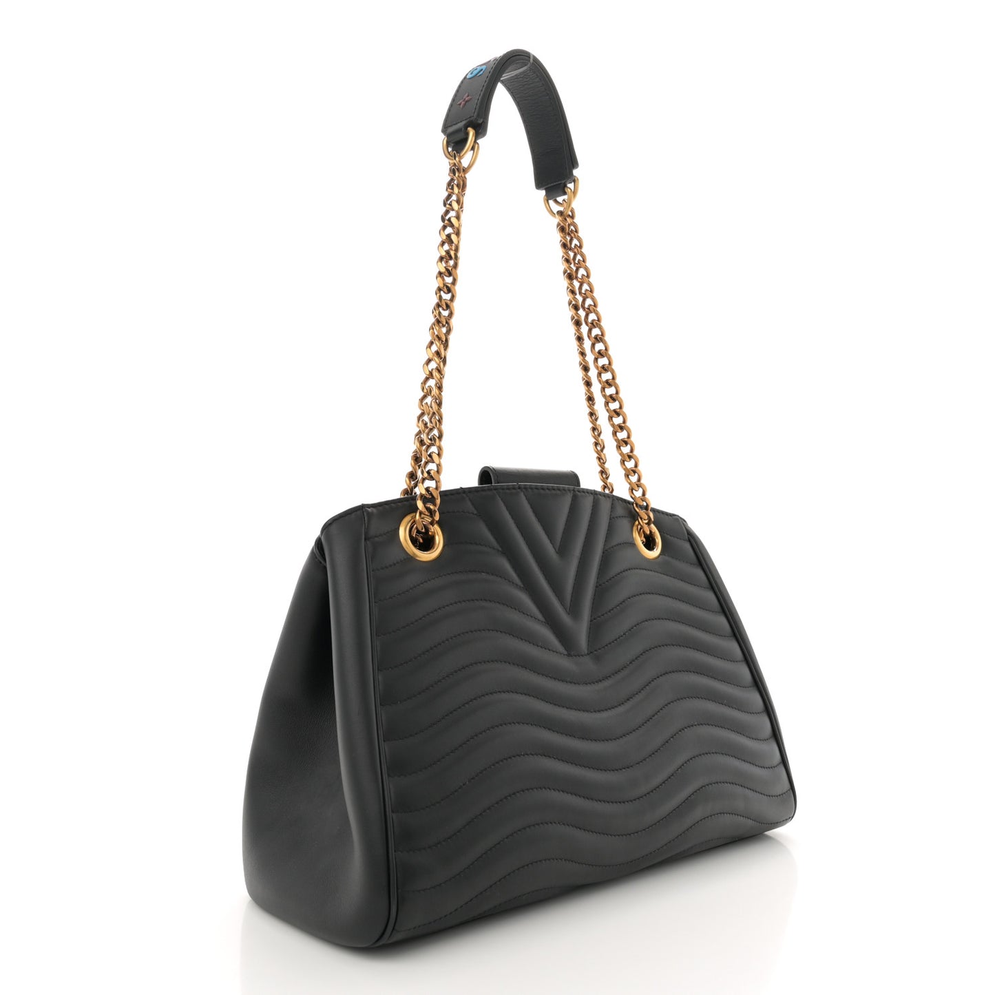 Calfskin New Wave Chain Tote Black
