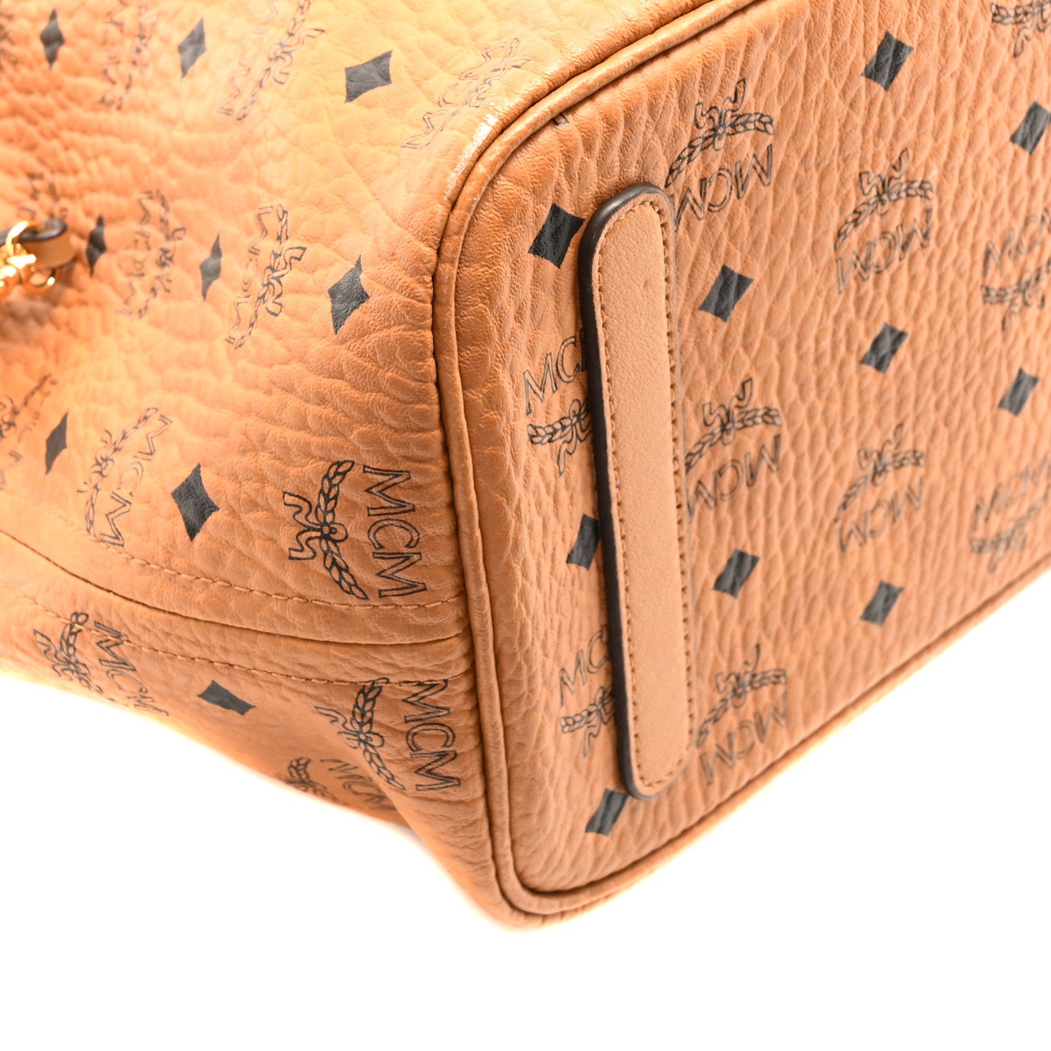 MCM Visetos Medium Liz Reversible Shopper Tote Cognac 8 of 9
