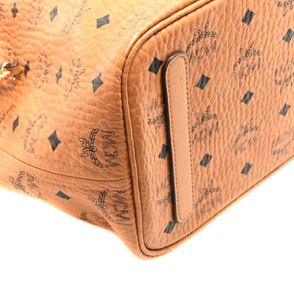 MCM Visetos Medium Liz Reversible Shopper Tote Cognac 8 of 9