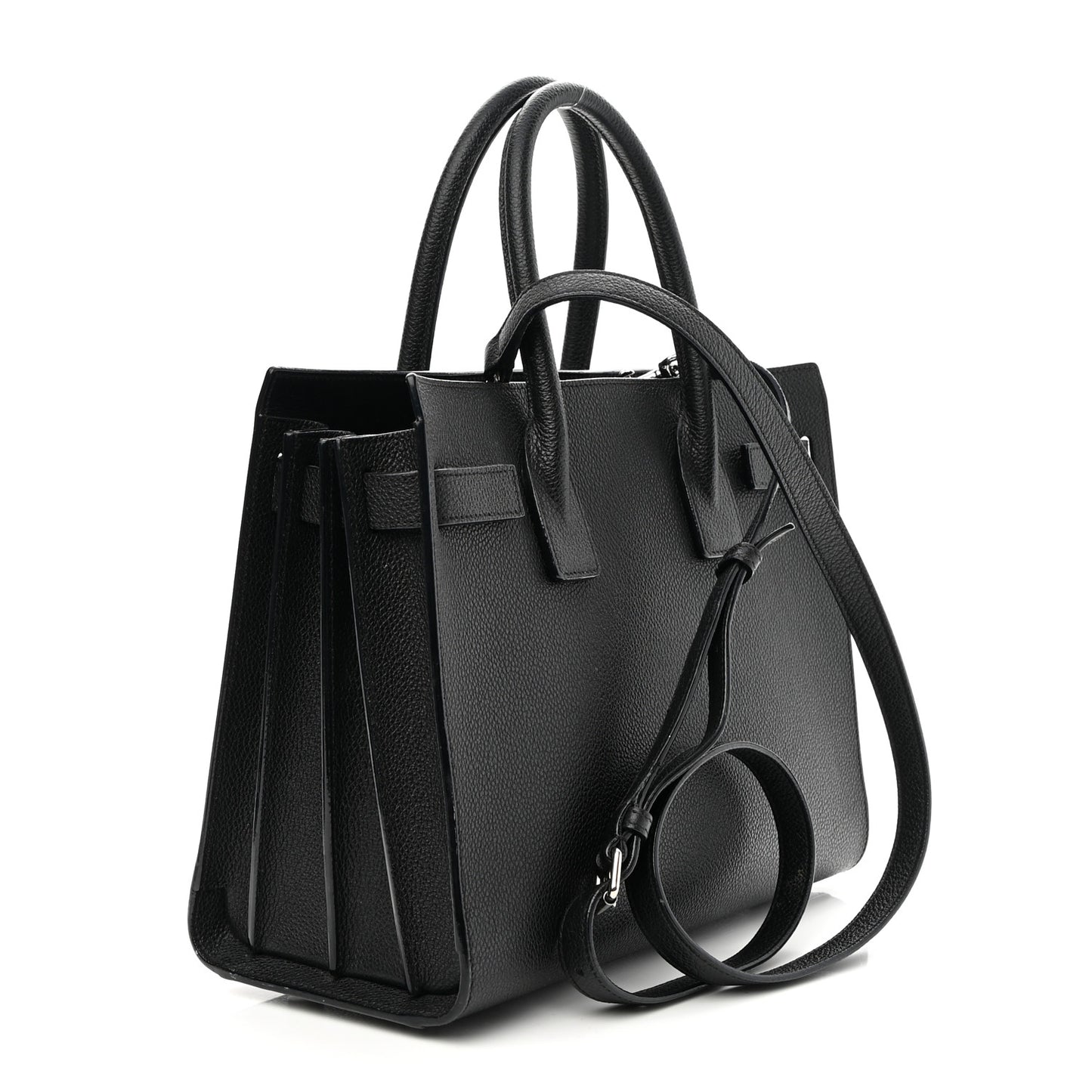 Grained Calfskin Baby Sac De Jour Black
