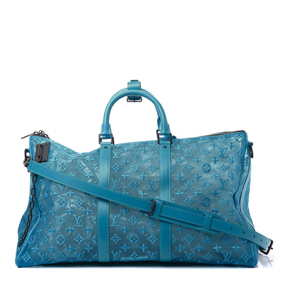 Louis Vuitton Monogram See Through Keepall Triangle Bandouliere 50 Turquoise 1 of 11