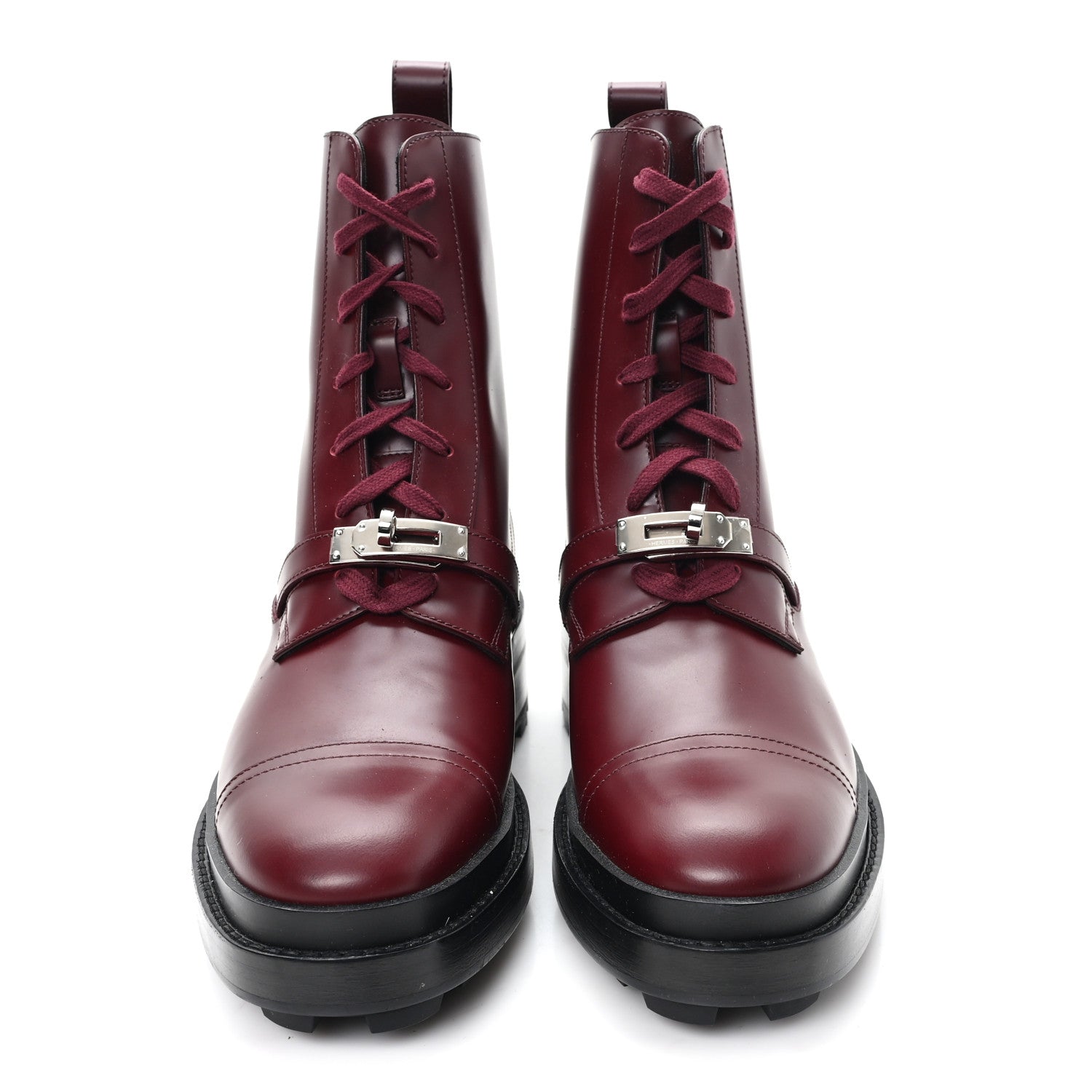 Hermes Glossed Calfskin Funk Ankle Boots 38.5 Rouge H 3 of 8