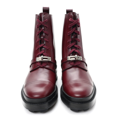 Hermes Glossed Calfskin Funk Ankle Boots 38.5 Rouge H 3 of 8
