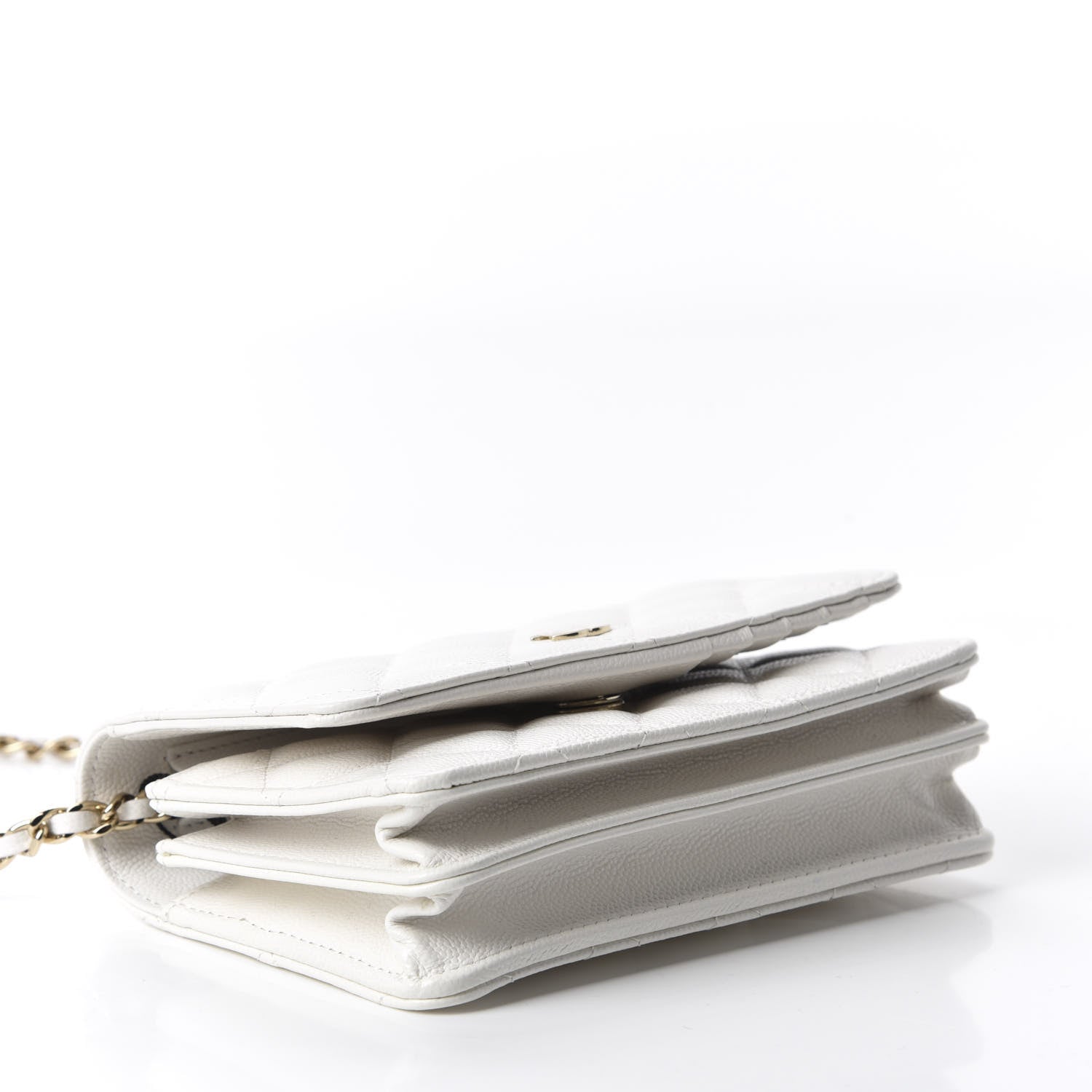 Chanel Caviar Quilted Mini Wallet On Chain WOC White 3 of 10