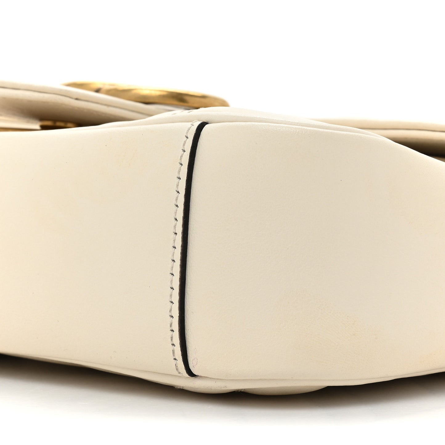 Calfskin Matelasse Mini GG Marmont Shoulder Bag White