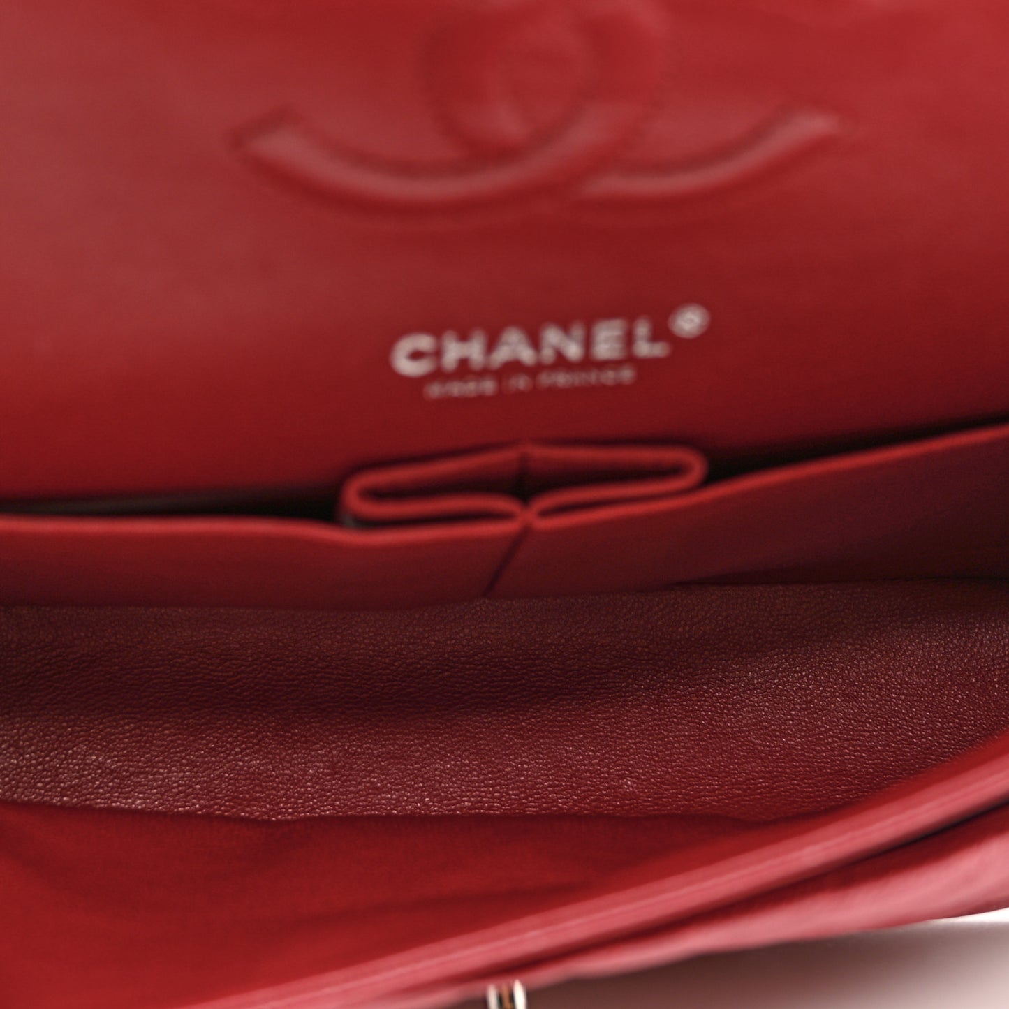 Caviar Quilted Medium Double Flap Red