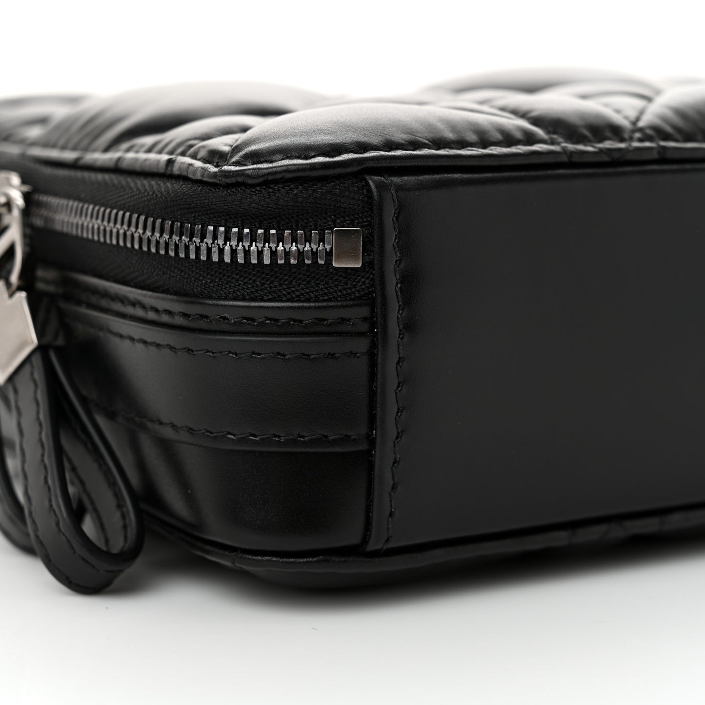 Calfskin Macrocannage Caro Box Bag Black