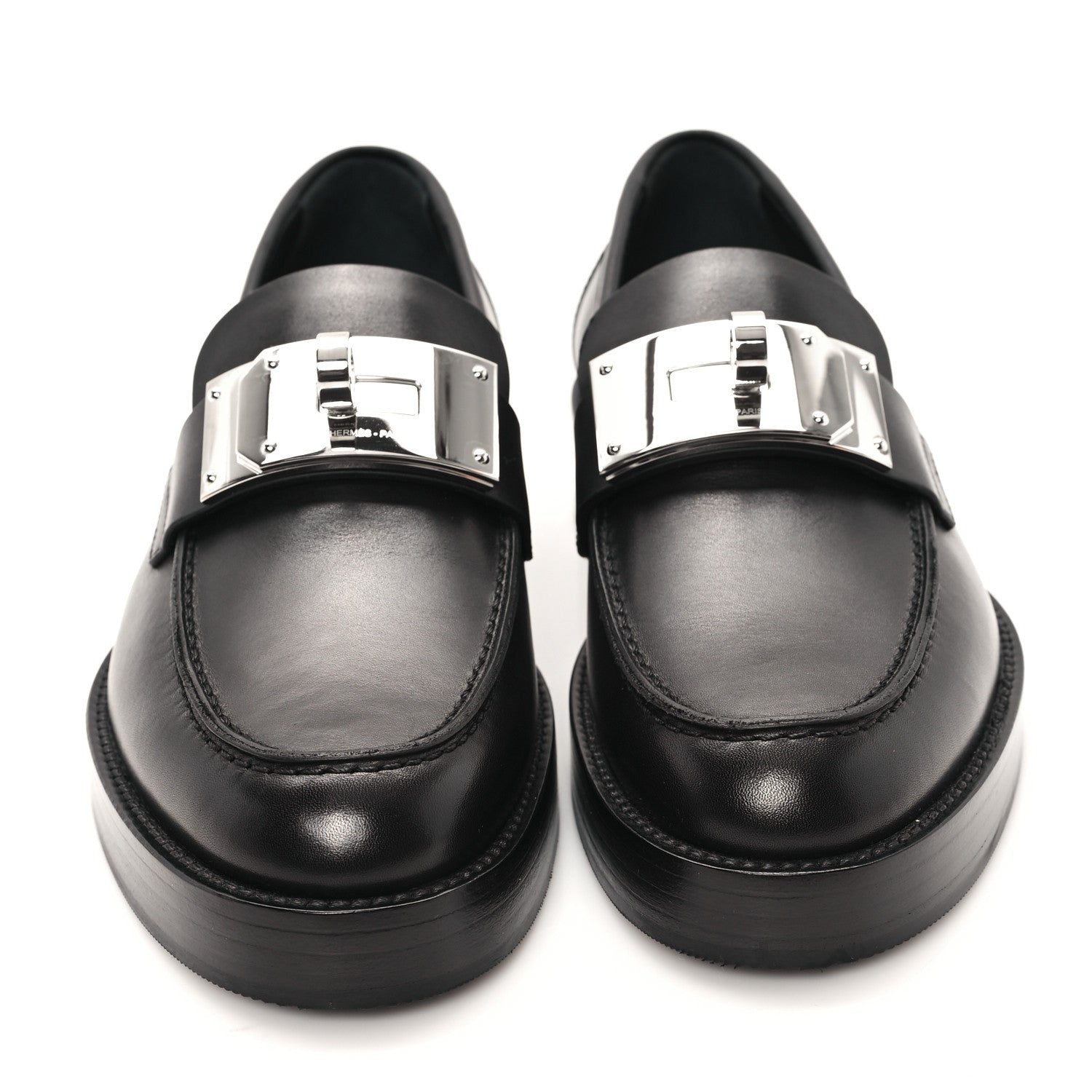 Hermes Calfskin Womens Hot Loafer 37 Black 3 of 9