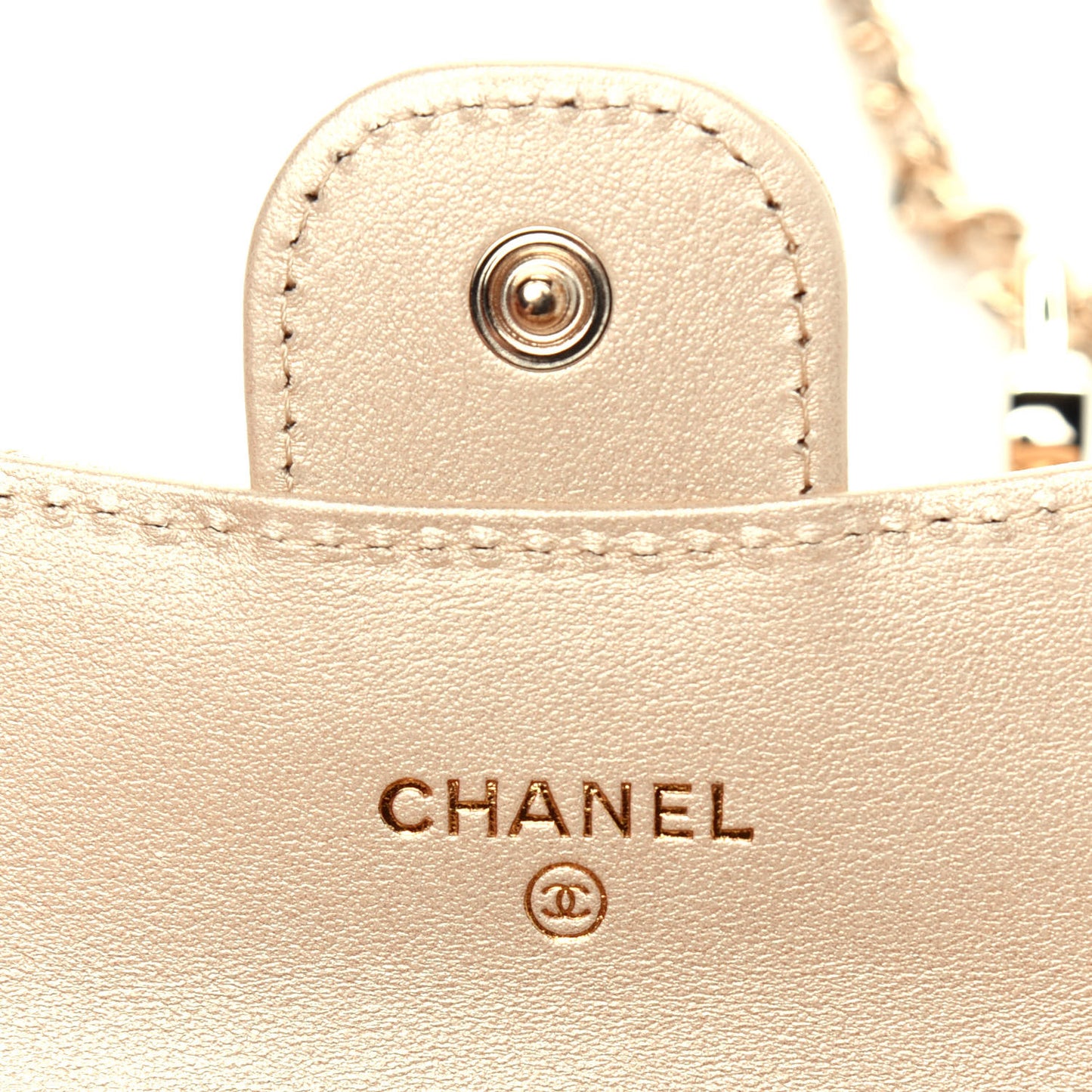 Metallic Lambskin Quilted Flap Chain Waist Bag Gold