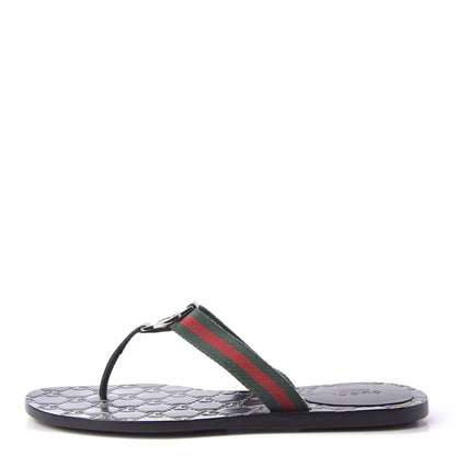 Gucci Nylon Guccissima Web Womens Thong Sandals 38 Green Red Black 1 of 9