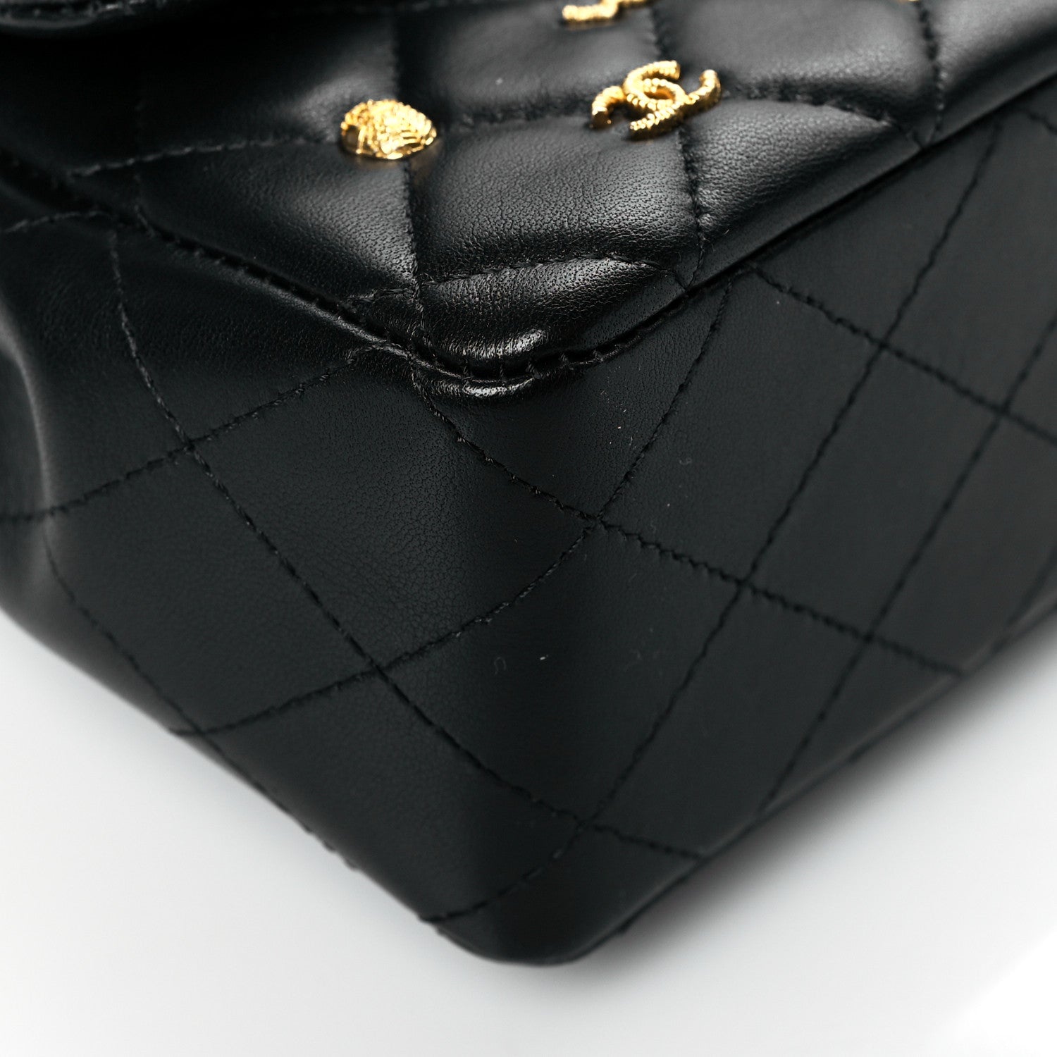 Chanel Lambskin Quilted Egyptian Amulet Mini Rectangular Flap Black 8 of 9