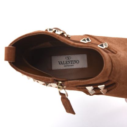 Valentino Garavani Suede Rockstud Double Buckle 50mm Cowboy Ankle Boots 38.5 Selleria 7 of 9